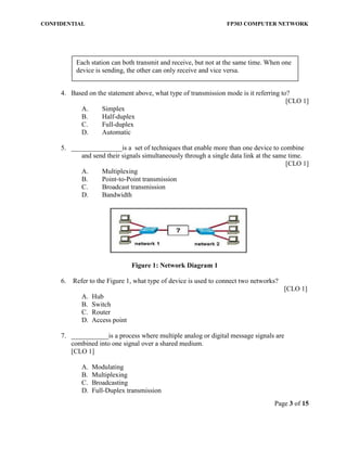 Computer Networking Paper FP 303 COMPUTER NETWORK FINAL PAPER JUNE 2012 | PDF
