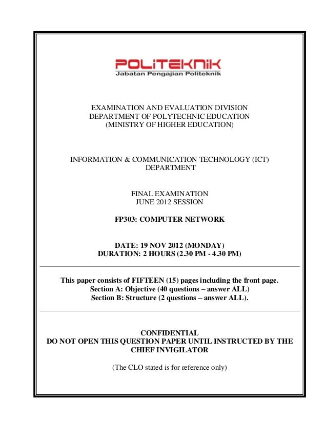 FP 303 COMPUTER NETWORK FINAL PAPER JUNE 2012