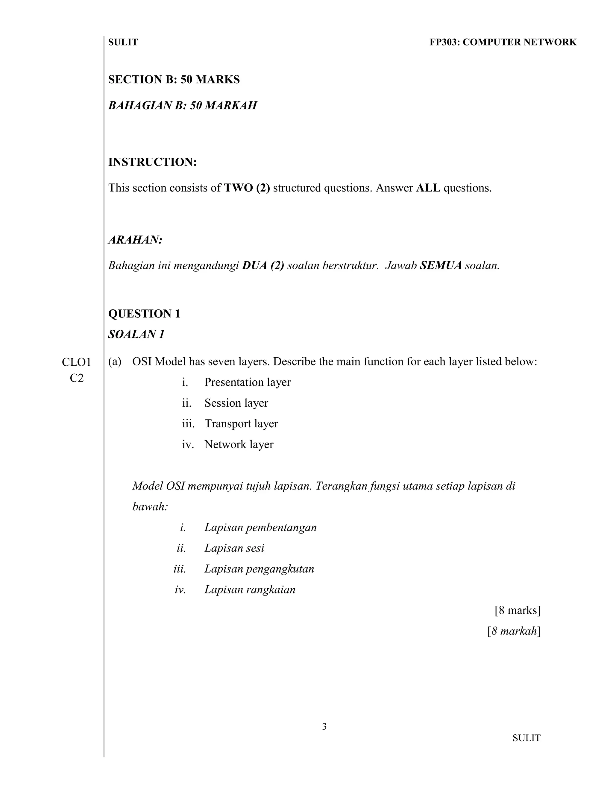 FP 303 COMPUTER NETWORK PAPER FINAL | PDF
