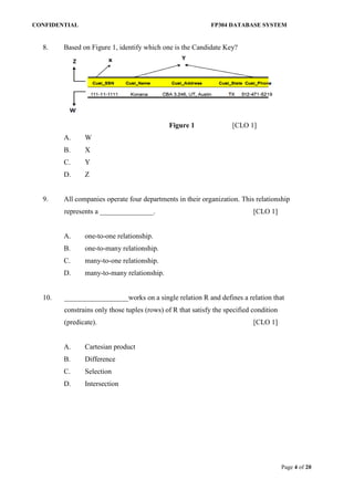 FP304 DATABASE SYSTEM PAPER FINAL EXAM AGAIN | PDF