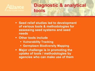Overview of CGIAR research for improving post-crisis relief, recovery and rehabilitation: lessons from recent experiences