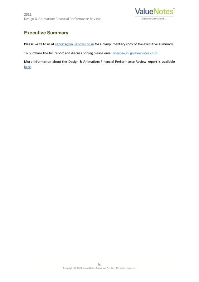 how to write a financial summary report