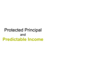 Protected Principal
and
Predictable Income
 