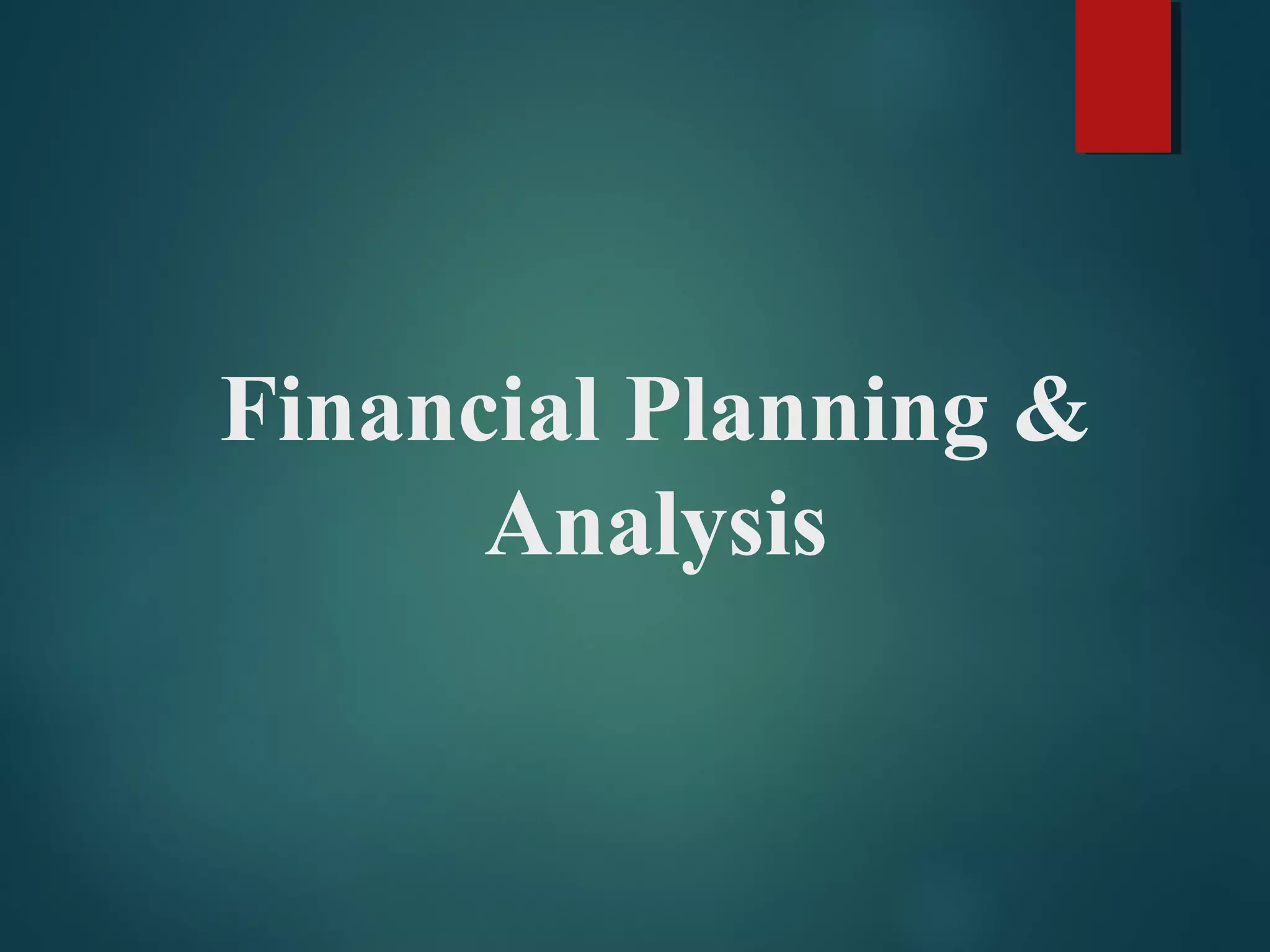 Financial Planning and Analysis Presentation | PPT