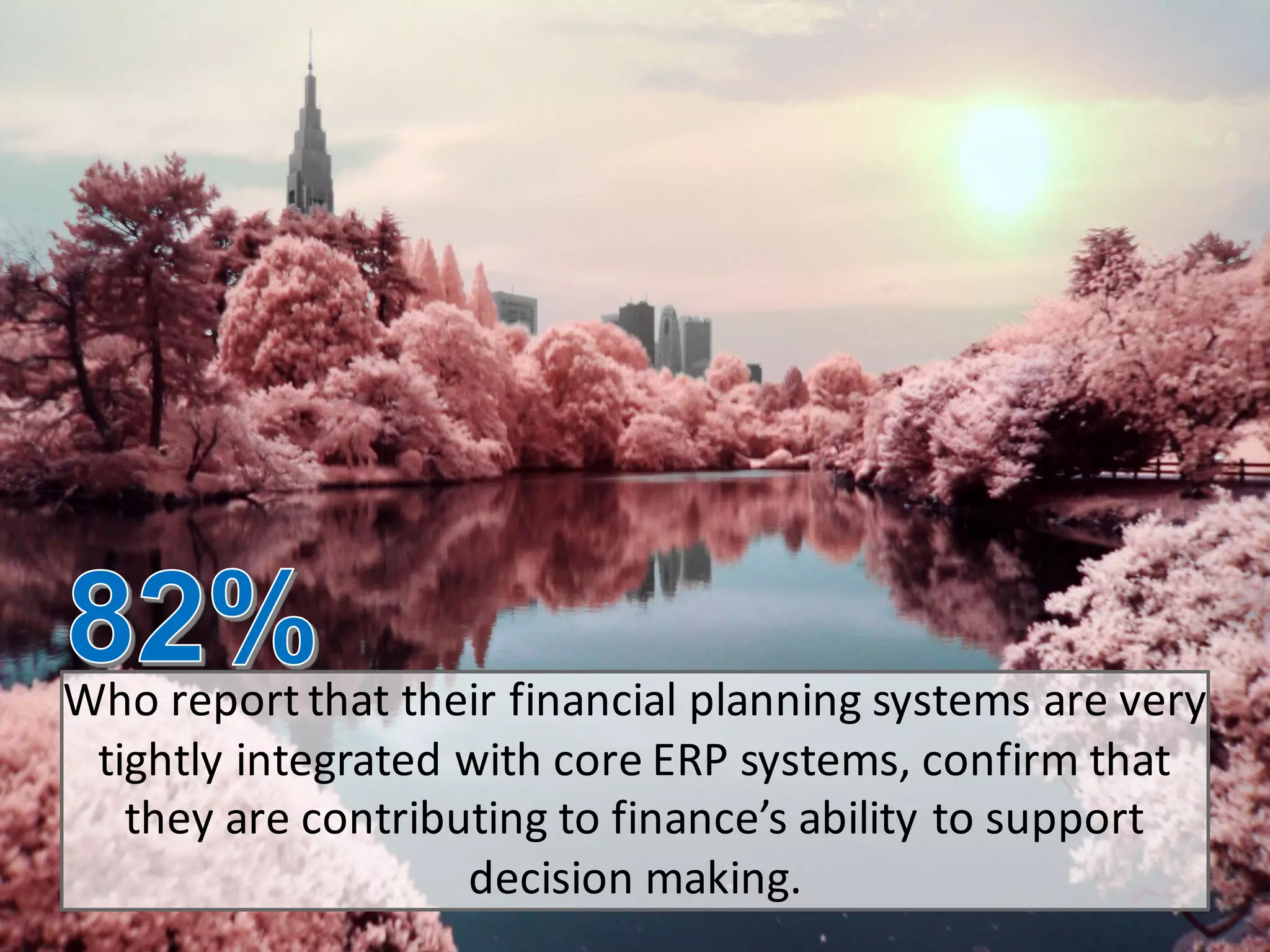 © 2015   SAP   SE  or  an  SAP   affiliate  company.   All  rights  reserved. 12Internal
Who  report  that  their  financial  planning  systems  are  very  
tightly  integrated  with  core  ERP  systems,  confirm  that  
they  are  contributing  to  finance’s  ability  to  support  
decision  making.
 