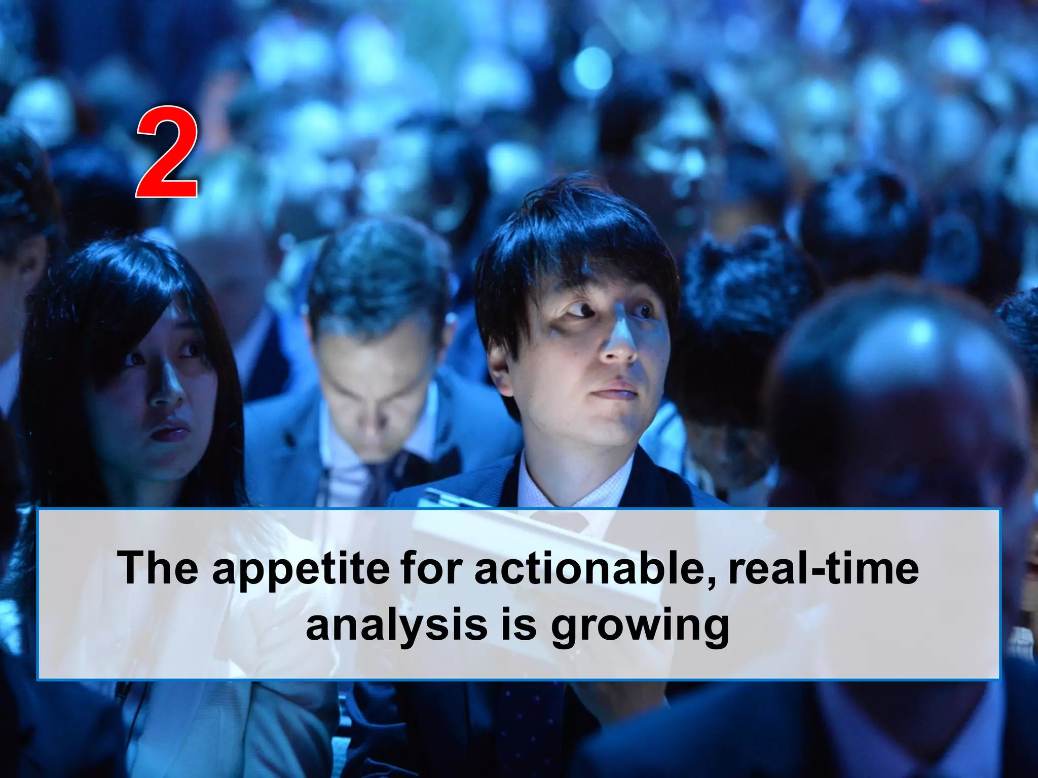 © 2015   SAP   SE  or  an  SAP   affiliate  company.   All  rights  reserved. 7Internal
The  appetite  for  actionable,  real-­time  
analysis  is  growing
 