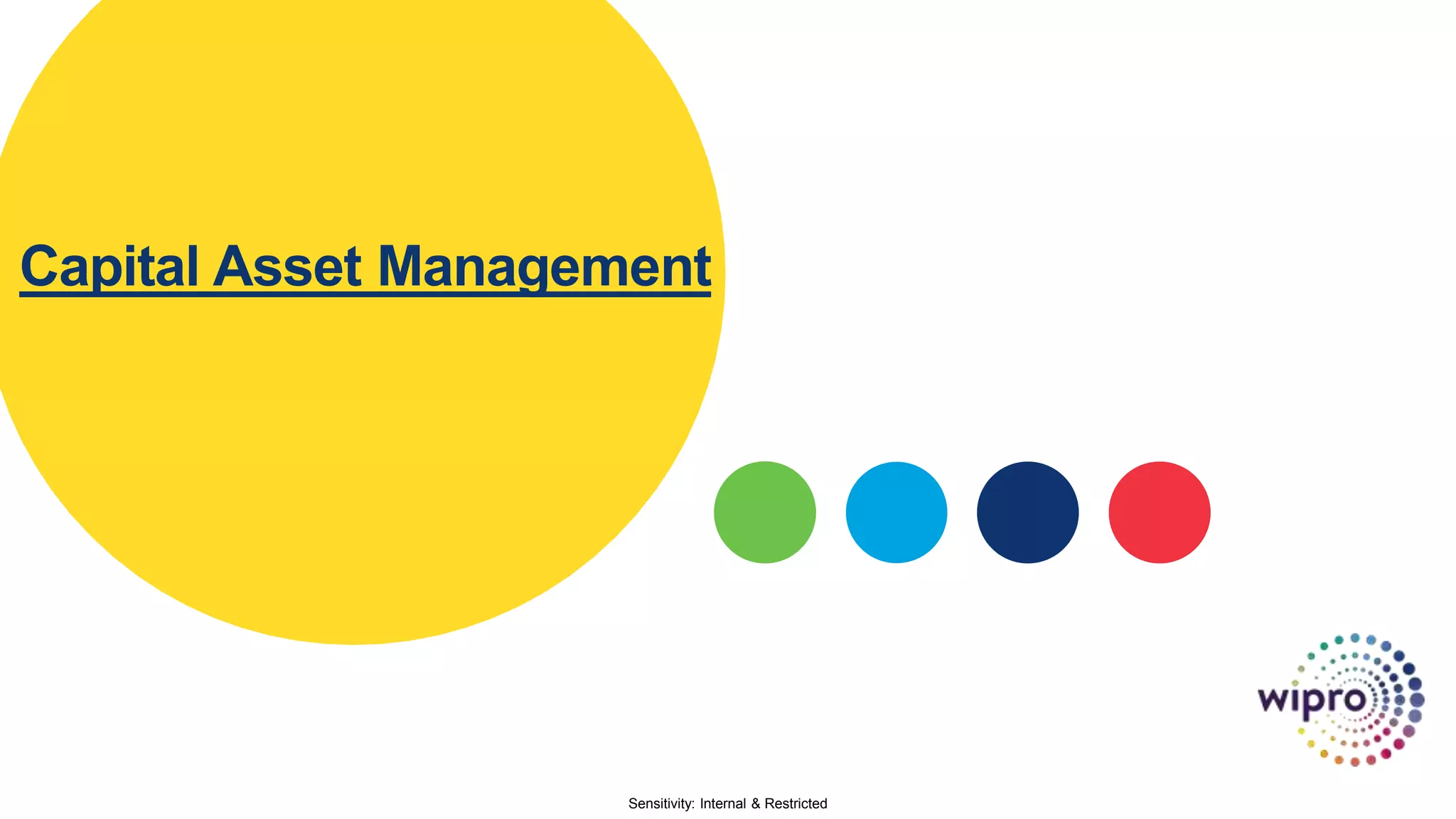 Sensitivity: Internal & Restricted
Capital Asset Management
 