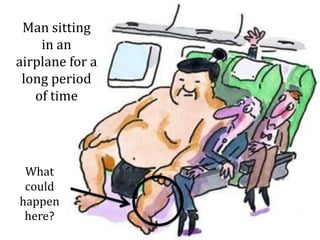 Man sitting
in an
airplane for a
long period
of time
What
could
happen
here?
 