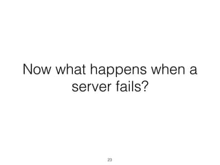 Now what happens when a
server fails?
23
 
