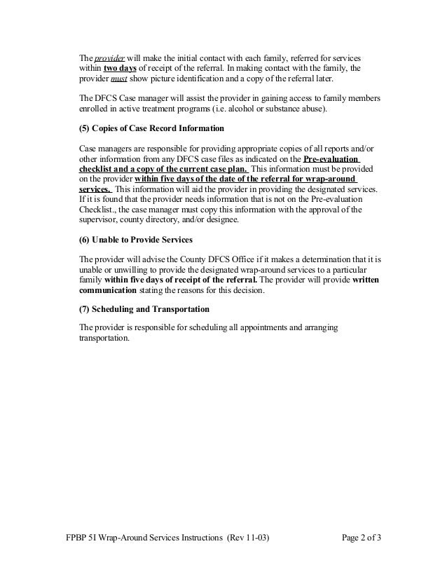 Fpbp 5 i wrap around services authorization instructions