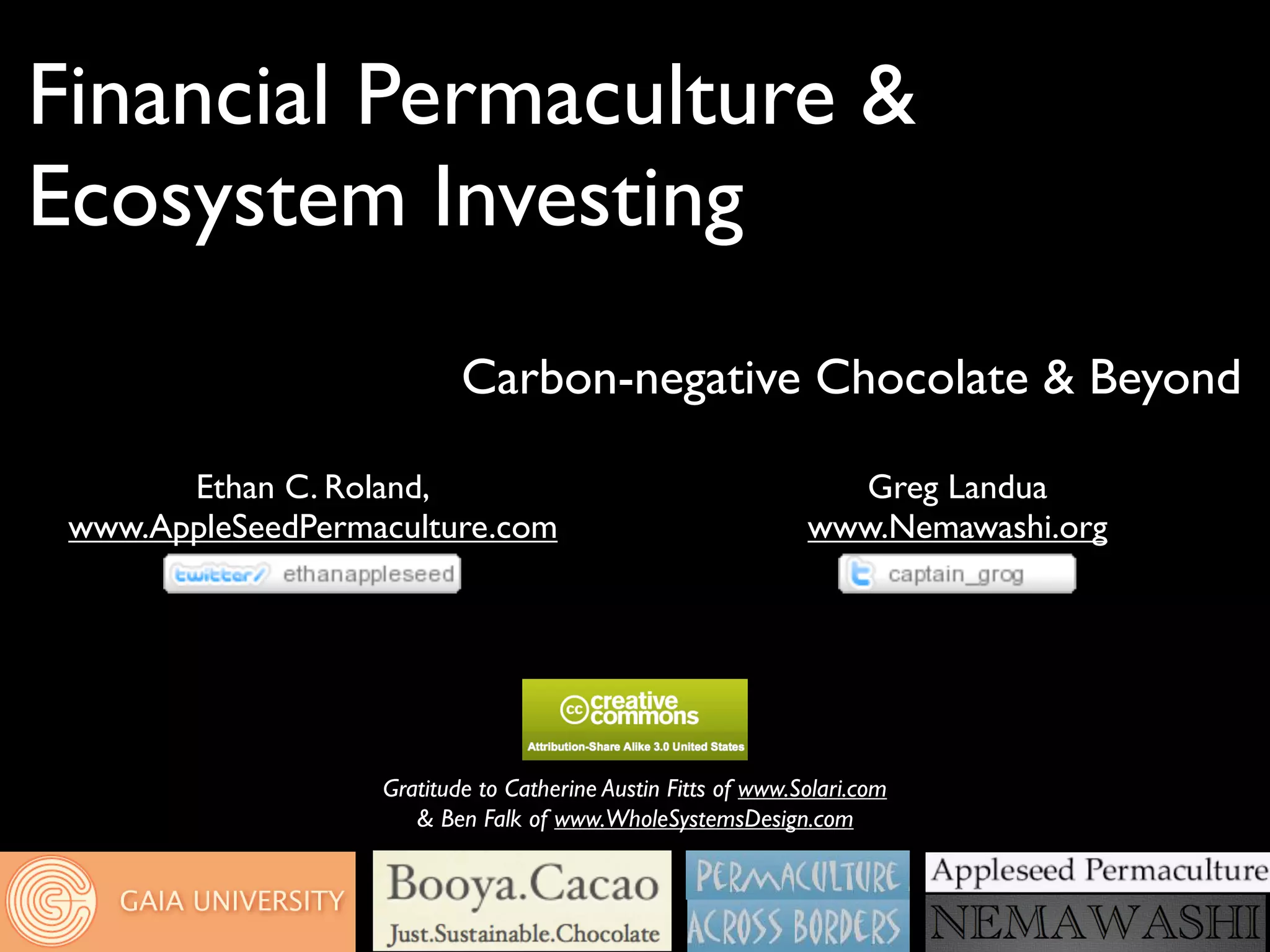 Financial Permaculture & Ecosystem Investing