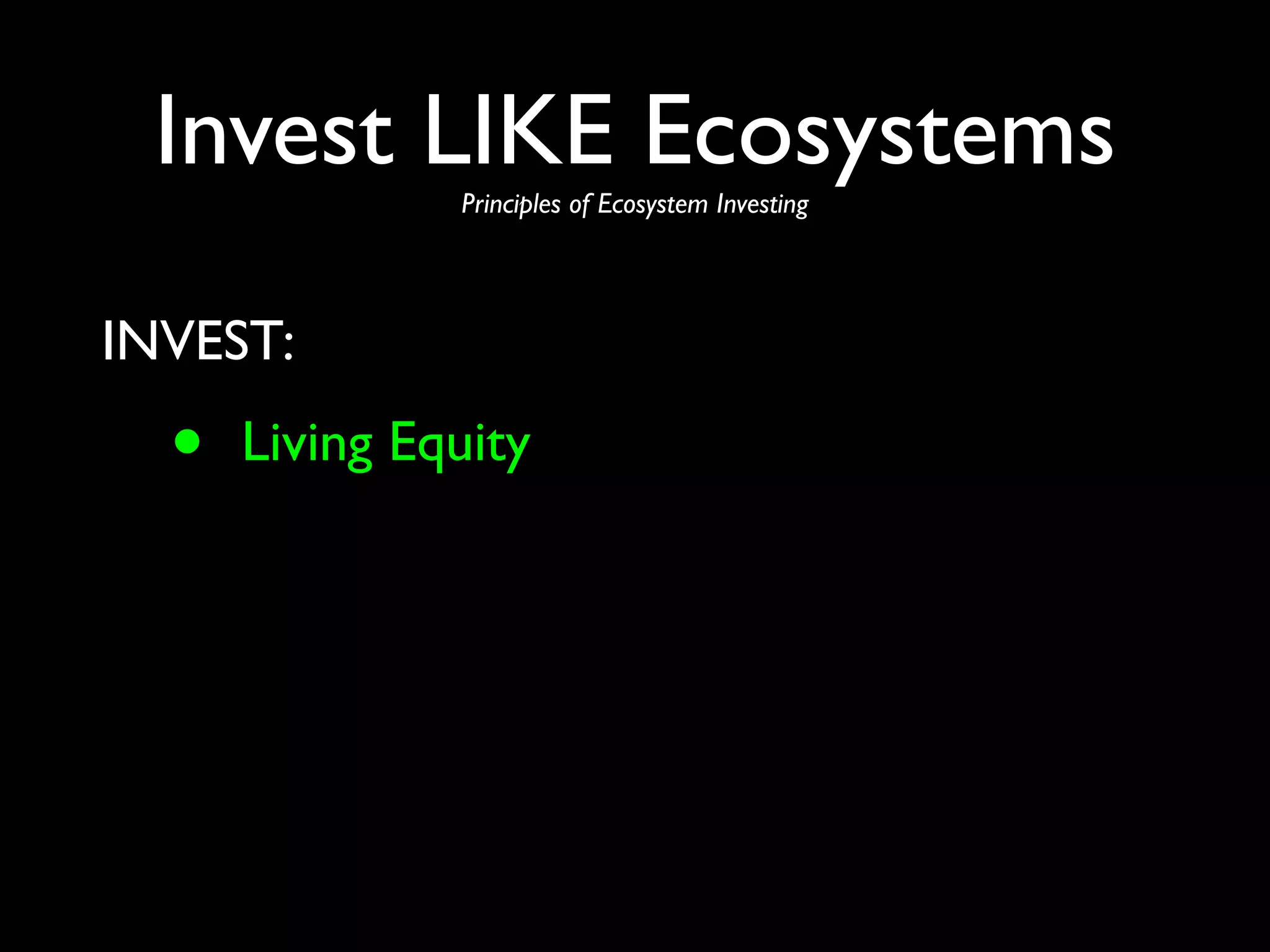 Financial Permaculture & Ecosystem Investing