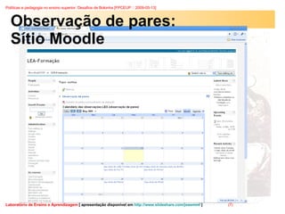 Observação de pares: Sítio Moodle 