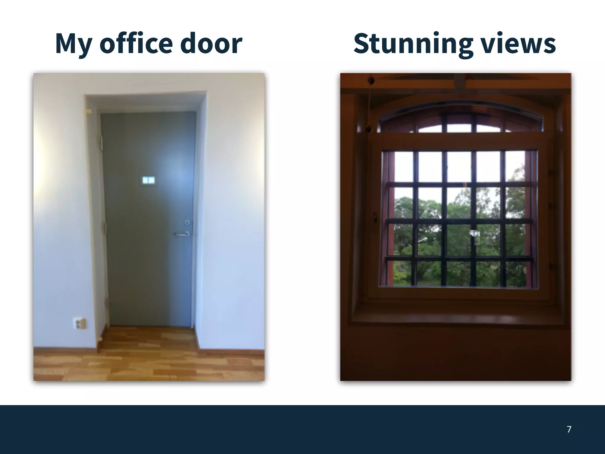 My office door
7
Stunning views
 