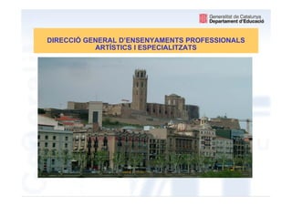 DIRECCIÓ GENERAL D’ENSENYAMENTS PROFESSIONALS
           ARTÍSTICS I ESPECIALITZATS
 
