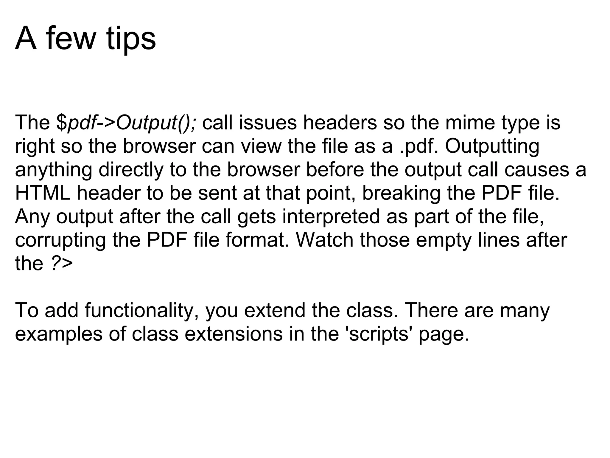 The FPDF Library | PPT