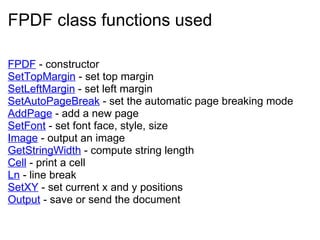 The FPDF Library | PPT