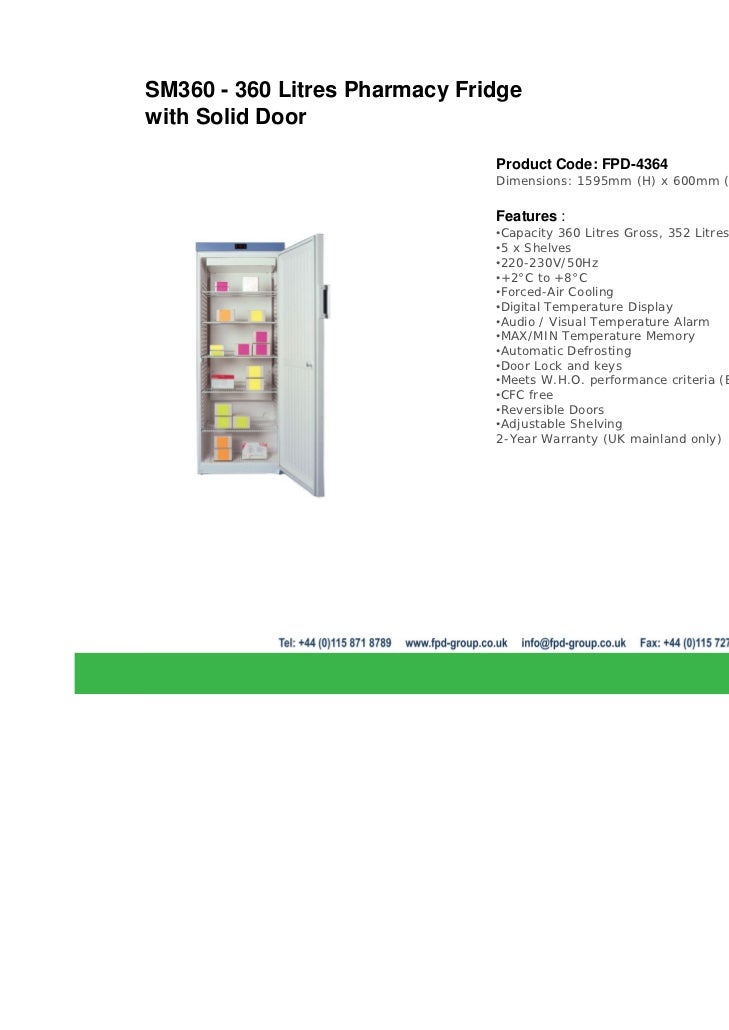 FPD Pharmacy Fridge Selection