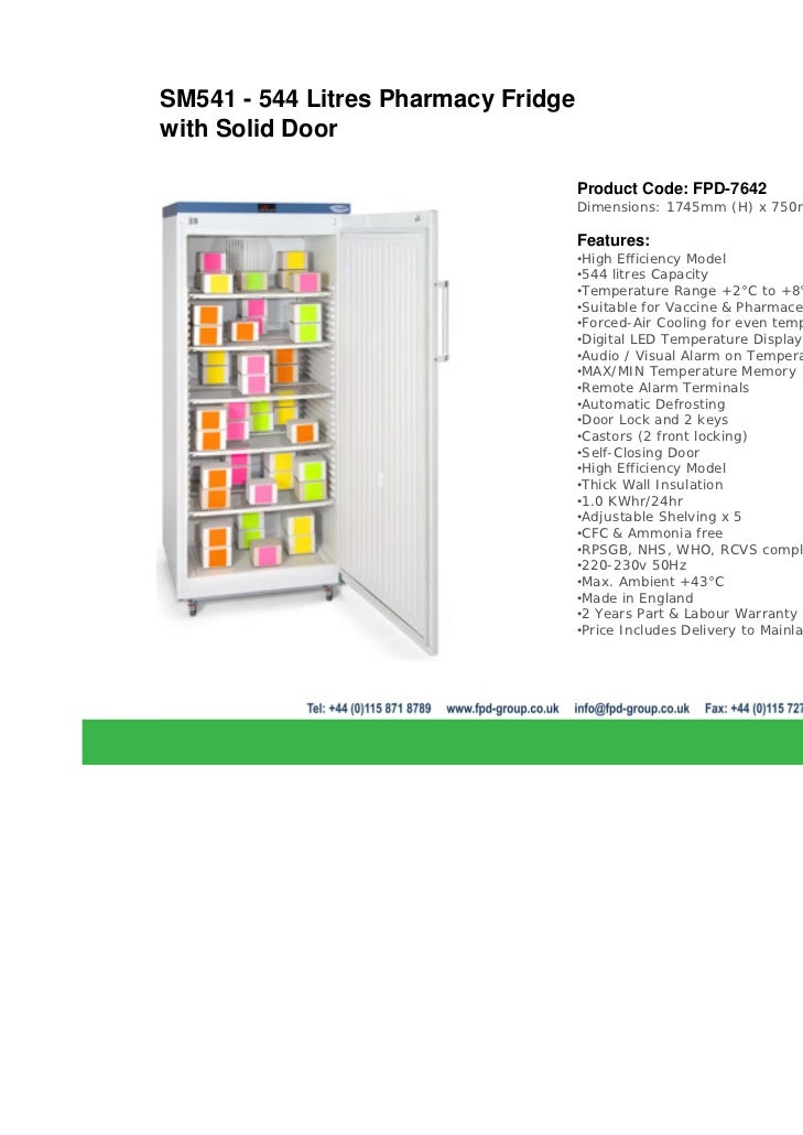 FPD Pharmacy Fridge Selection