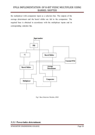 Fpga implementation of high speed 8 bit vedic multiplier using barrel ...
