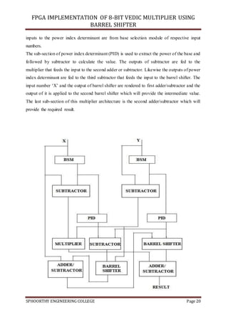 Fpga implementation of high speed 8 bit vedic multiplier using barrel ...