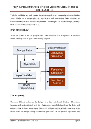 Fpga implementation of high speed 8 bit vedic multiplier using barrel ...