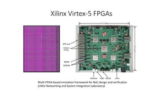 Xilinx Virtex-5 FPGAs
Multi-FPGA-based emulation framework for NoC design and verification
(UNLV Networking and System Integration Laboratory)
 