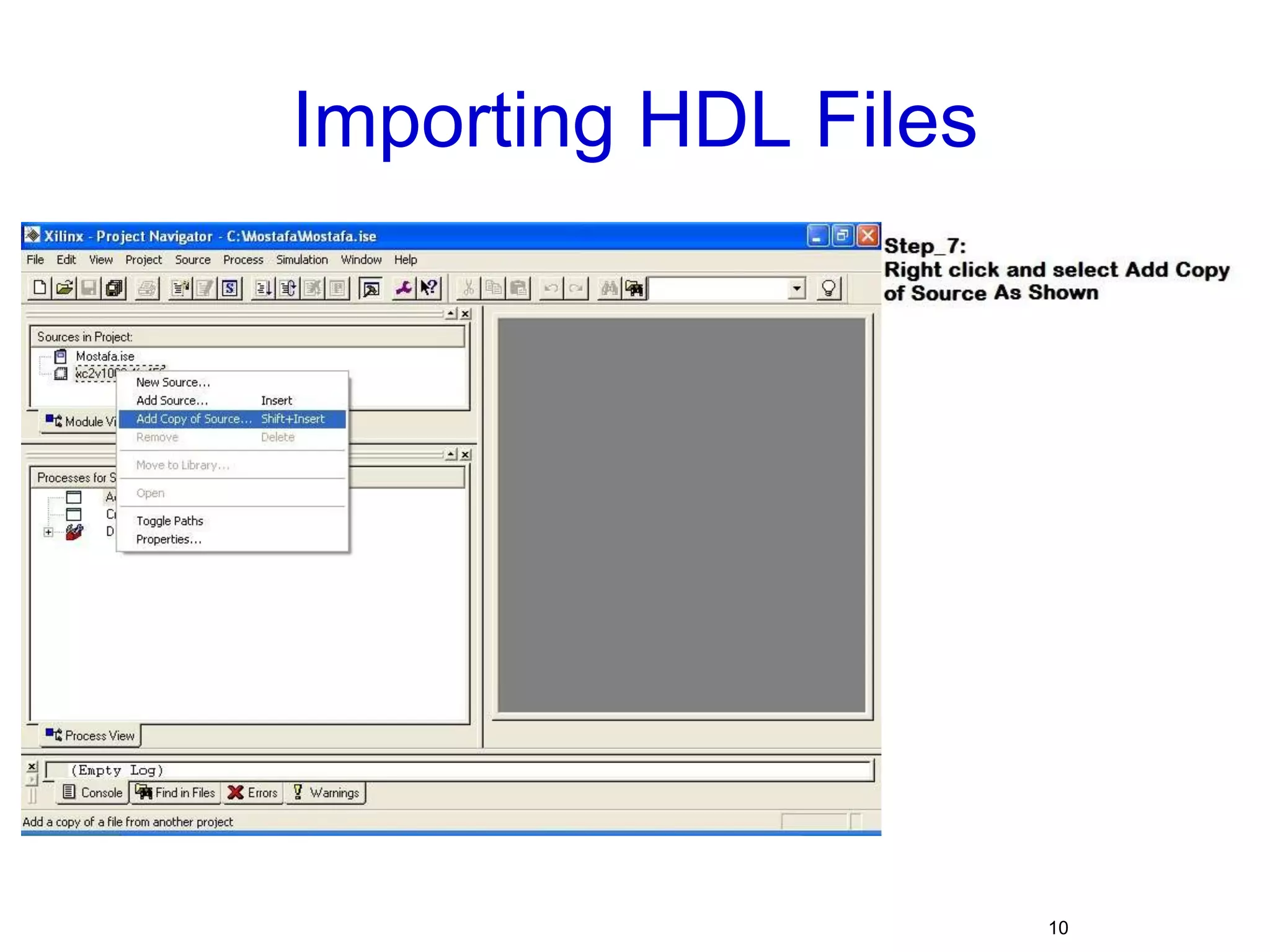 Importing HDL Files10