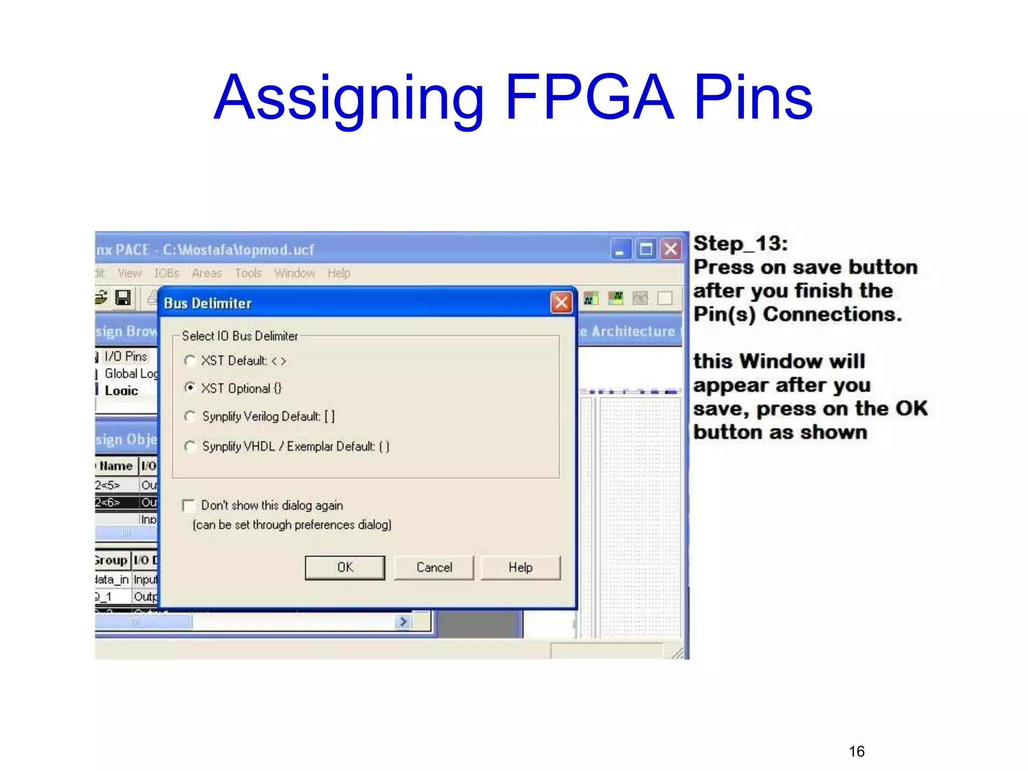 Assigning FPGA Pins16