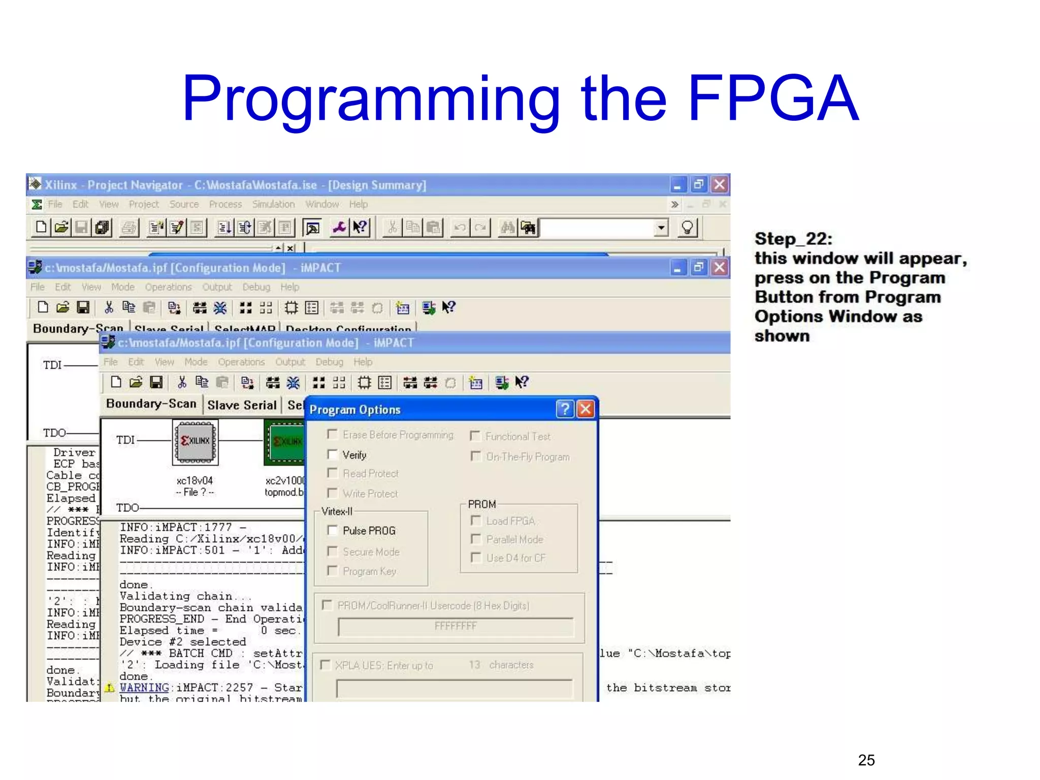 Programming the FPGA25