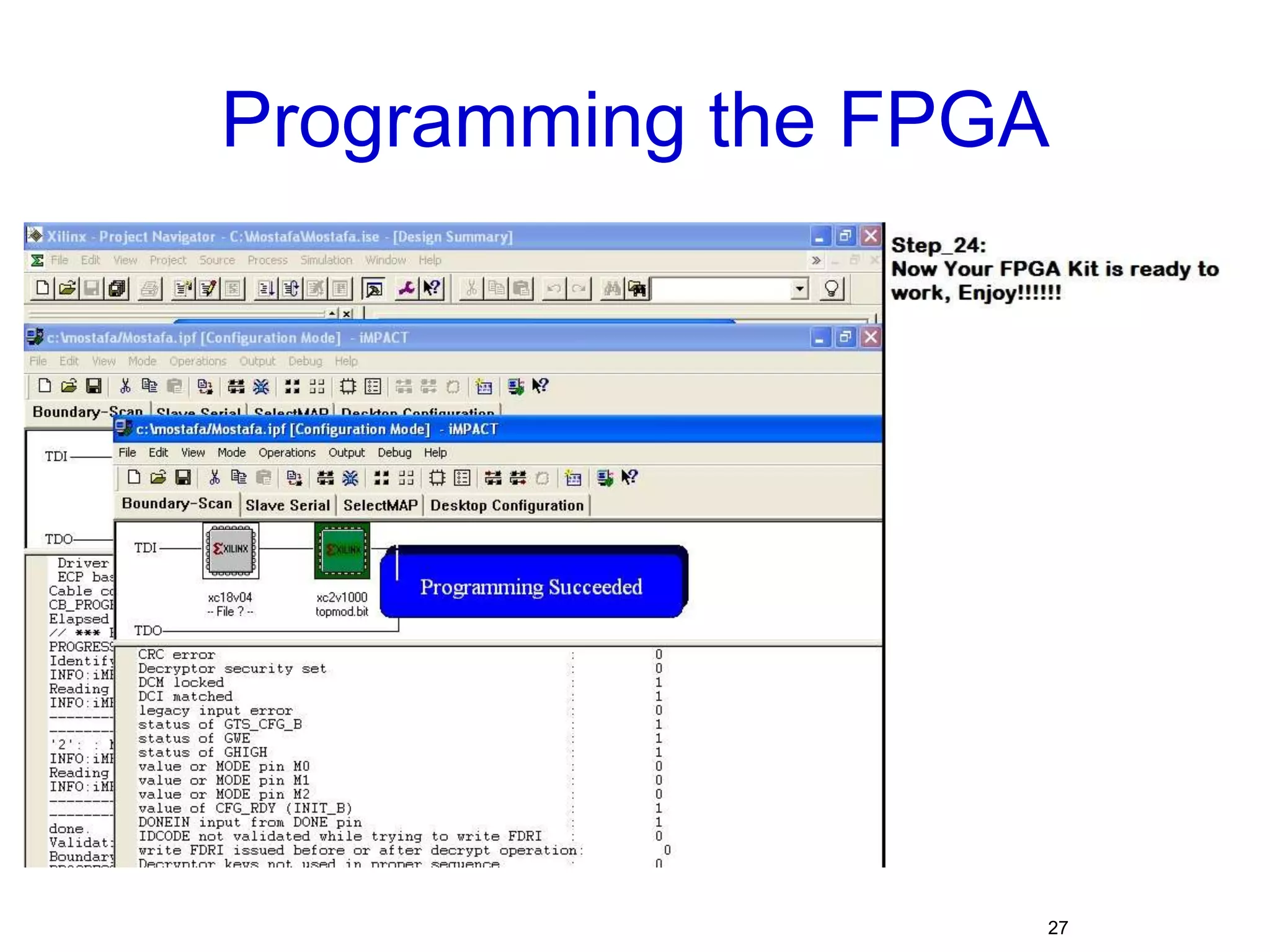 Programming the FPGA27