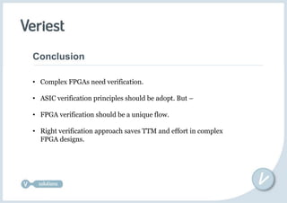 Fpga Verification Methodology and case studies - Semisrael Expo2014 | PDF