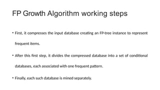 Data Warehosuing & Data Mining: FP Growth | PPT
