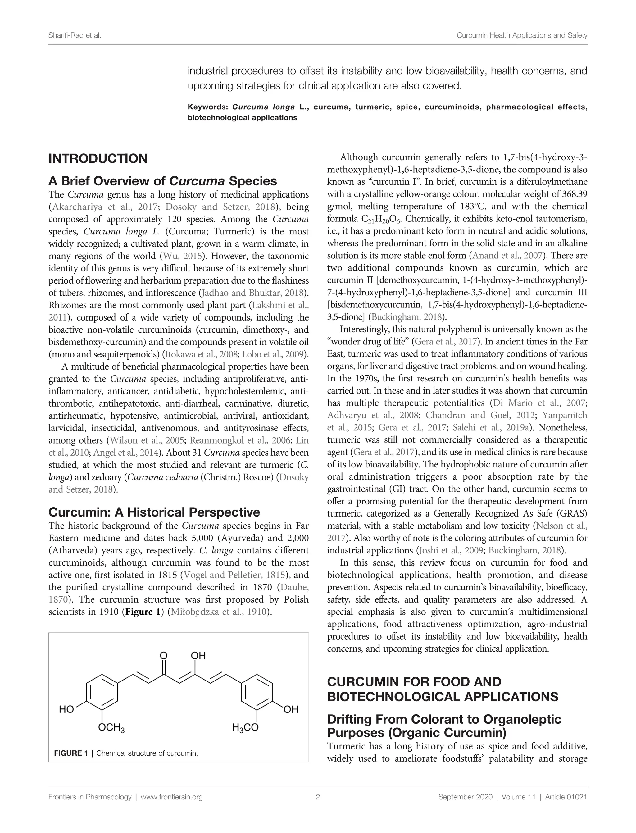 Turmeric and Its Major Compound Curcumin on Health: Bioactive Effects ...