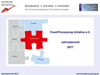 Jahresbericht 2017 www.foodprocessing.de
Food-Processing Initiative e.V.
Jahresbericht
2017
 