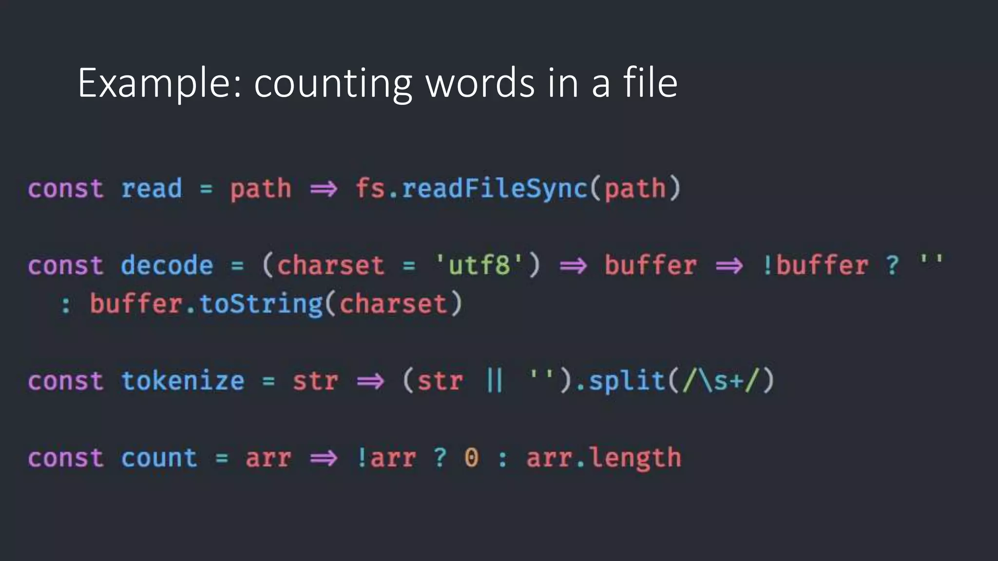Example: counting words in a file 