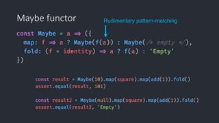 Maybe functor Rudimentary pattern-matching
 