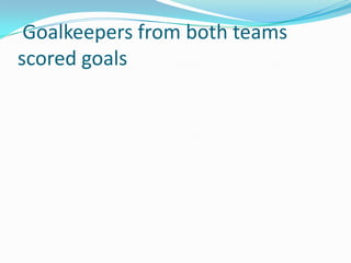  Goalkeepers from both teams scored goals