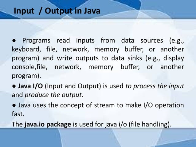 input/ output in java | PDF