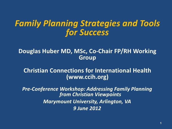 CCIH 2012 Conference, Family Planning PreConference, Douglas Huber,