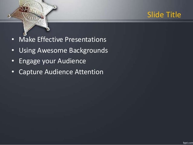 Fppt Free Powerpoint Presentation Template Sheriff Powerpoint Backgr Enforcement Powerpoint Templates