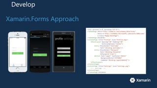 Develop
Xamarin.Forms Approach
 