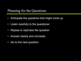 Sans serif fonts are best suited for electronic presentationsTips for Planning Great SlidesUse slides sparingly. Avoid the overuse of slides or unnecessary slides.