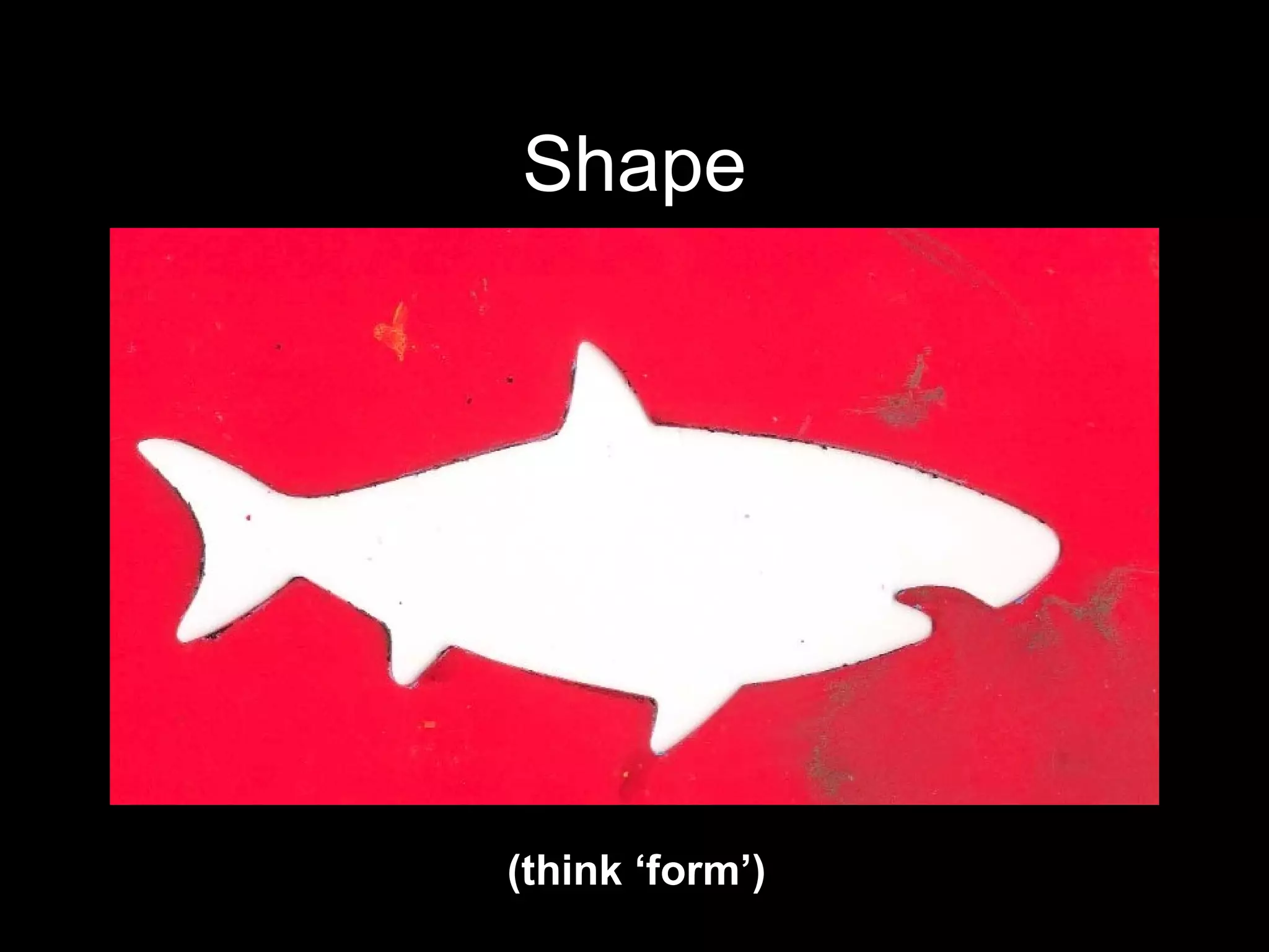Shape (think ‘form’) 