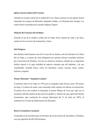 PROVINCIA DE ORELLANA