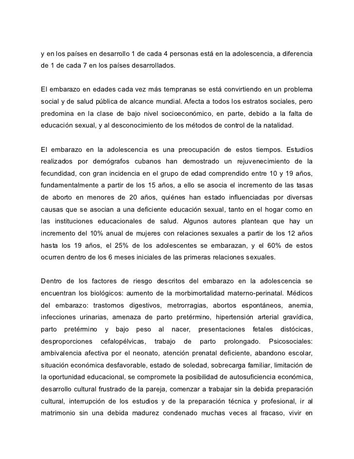 Proyecto Del Embarazo En La Adolecencia