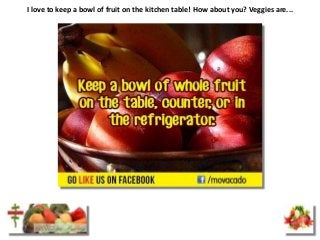 I love to keep a bowl of fruit on the kitchen table! How about you? Veggies are...
 