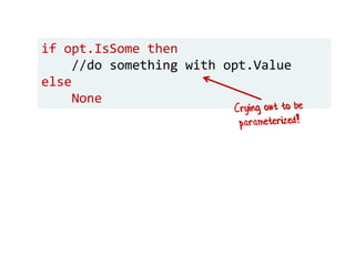 if opt.IsSome then
//do something with opt.Value
else
None
 