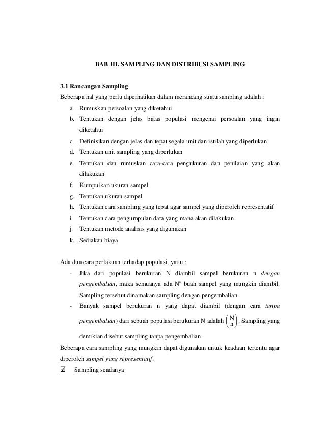 Fp Unsam 2009 Bab Iii Distribusi Sampling