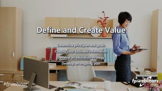 #fpwebinar
Define and Create Value
Determine principles and goals
Classify your business information
Develop an education strategy
Develop an ongoing plan
 